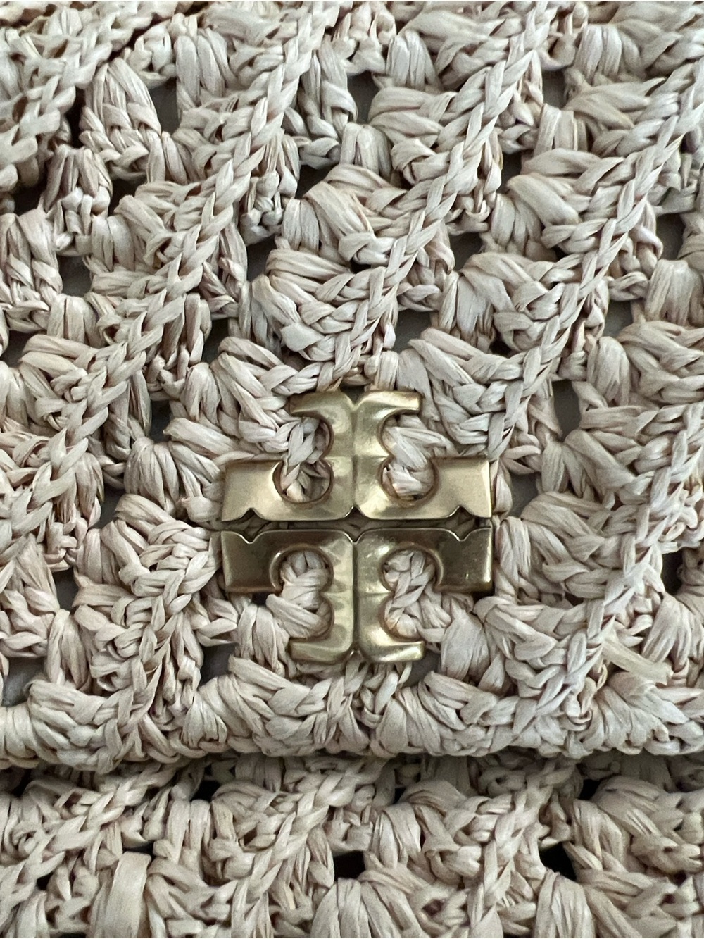 Tory Burch Beige Woven Raffia Shoulder Bag with Gold Chain - Picture 13 of 13